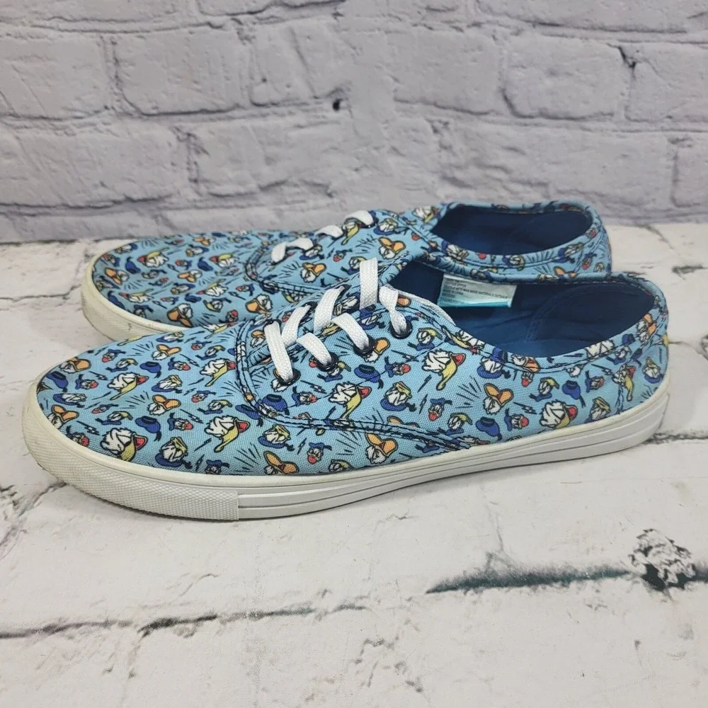 Disney Donald Duck Blue‎ Canvas Sneakers Low-Tops Womens Size 10